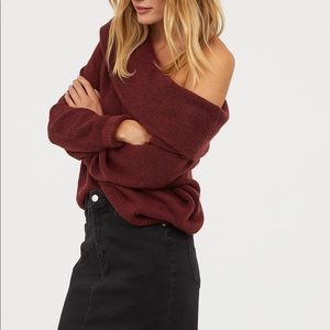H&M Off the Shoulder Knit Sweater